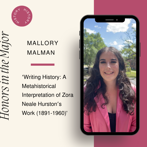Honors in the Major: Mallory Malman and “Writing History: A Metahistorical Interpretation of Zora Neale Hurston’s Work (1891-1960)"