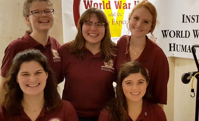 WWII interns at table FSU Capitol Day